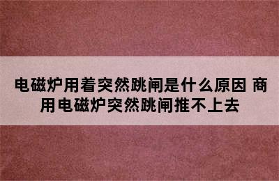 电磁炉用着突然跳闸是什么原因 商用电磁炉突然跳闸推不上去